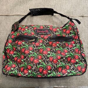 Betsey Johnson Betseyville Large Weekender Cherry Duffel Bag